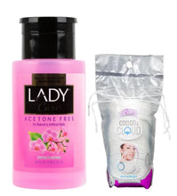 Load image into Gallery viewer, Lady Care Nail Polish Remover + Cotton Pads Free
