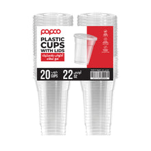 Load image into Gallery viewer, Clear Plastic Cups With Lids 22 OZ
