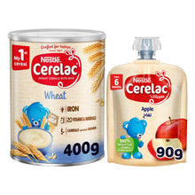 Load image into Gallery viewer, Nestle Cerelac Wheat + Cerelac Apple Puree
