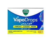 Load image into Gallery viewer, Vicks VapoDrops Honey Lemon Menthol Lozenges
