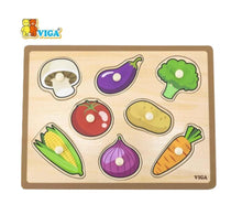 Load image into Gallery viewer, Viga Wooden Knob Puzzle Vegetables
