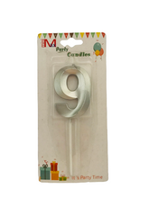 Load image into Gallery viewer, Birthday Candle Silver No. 9
