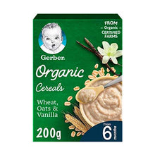 Load image into Gallery viewer, Gerber Organic Cereals Wheat Oats &amp; Vanilla
