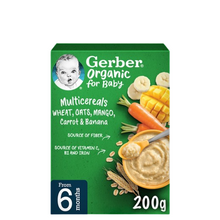 Load image into Gallery viewer, Gerber Organic Multicereals Wheat Oats Mango Carrot &amp; Banana
